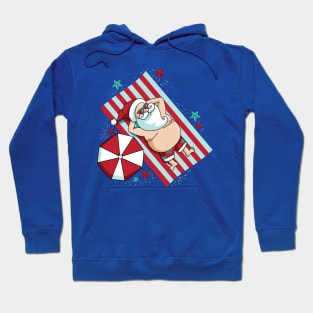 Funny Christmas In July Santa Summer Beaches Hoodie